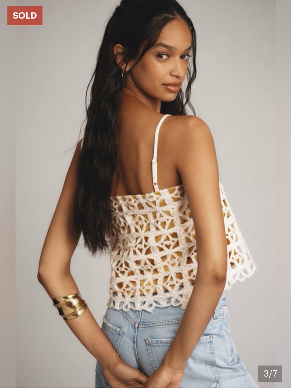 Anthropologie Blue Tassel Sleeveless Textured Top size XL - Picture 3 of 8